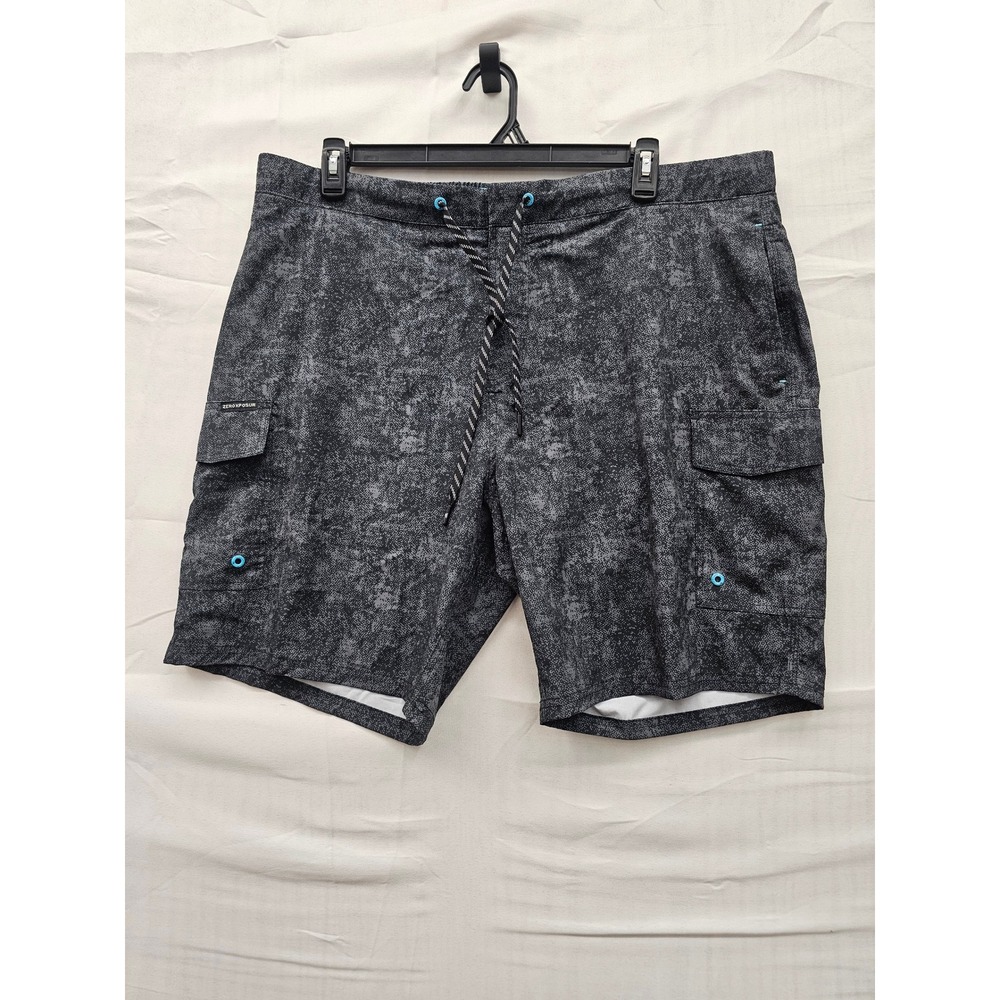 ZeroXposur Mens Swim Trunks XXL Black Spray Cargo Board Shorts UPF 50+ C88501S